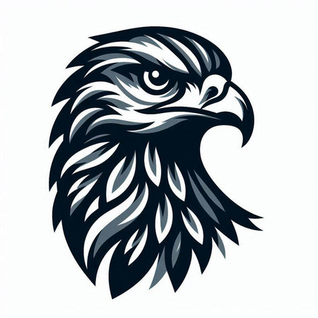 Eagle head vector illustration isolated on white background. Eagle head mascot for your sport team.のイラスト素材