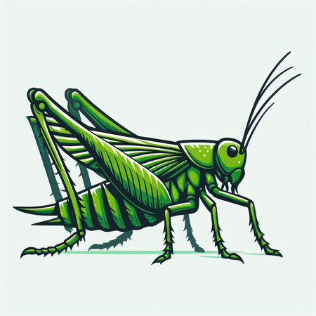 Grasshopper. Vector illustration of a grasshopper.のイラスト素材