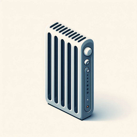 Illustration of a radiator on a gray background. 3d renderingのイラスト素材