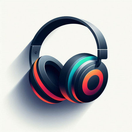 Headphones on white background. Vector illustration. Eps 10 file.のイラスト素材