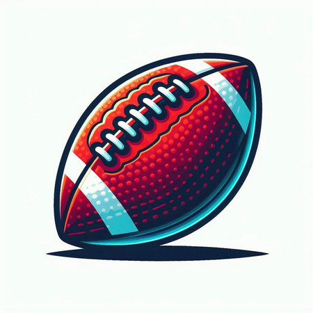 Rugby ball. Vector illustration. Isolated on white background.のイラスト素材