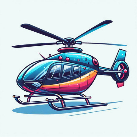 Helicopter. Vector illustration. Isolated on white background.のイラスト素材