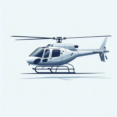 Helicopter vector illustration. Isolated on a white background.のイラスト素材