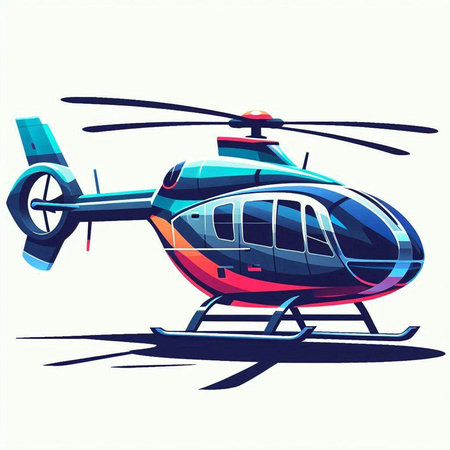 Helicopter vector illustration, isolated on a white background. Vector illustration.のイラスト素材