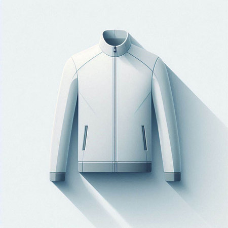 Sport jacket on a white background, 3d rendering. Computer digital drawing.