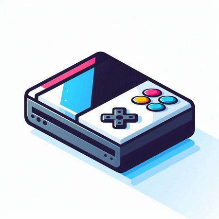video game controller on white background, isometric view, vector illustration
