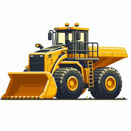 bulldozer isolated on a white background. Construction equipment. Vector illustration