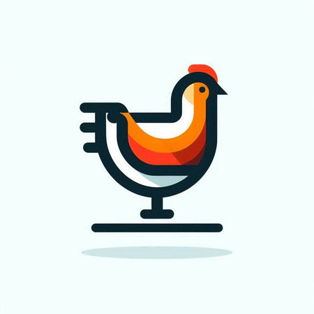 chicken vector logo design template. chicken icon. chicken vector illustrationのイラスト素材