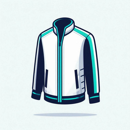 Jacket for winter sports. Vector illustration of a warm jacket.のイラスト素材