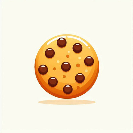 Illustration of chocolate chip cookie on white background. Vector illustration.のイラスト素材
