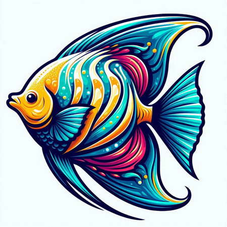 Colorful fish on a white background, vector illustration, eps 10のイラスト素材