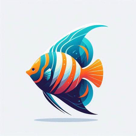 Colorful fish vector illustration. Isolated on a white background.のイラスト素材