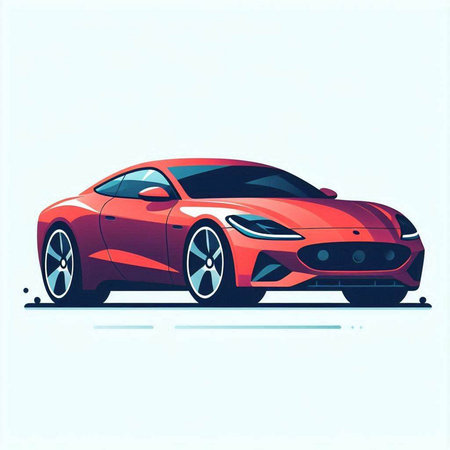 Vector illustration of red sports car on a white background. Eps 10