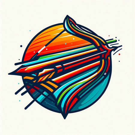 Vector illustration of an abstract basketball ball in the form of an arrow.