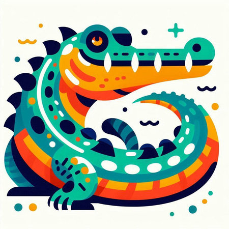 Crocodile. Colorful vector illustration in flat style.のイラスト素材