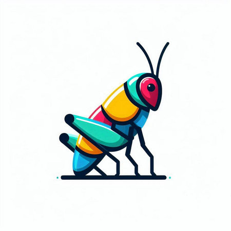 Vector illustration of a grasshopper isolated on a white background.のイラスト素材