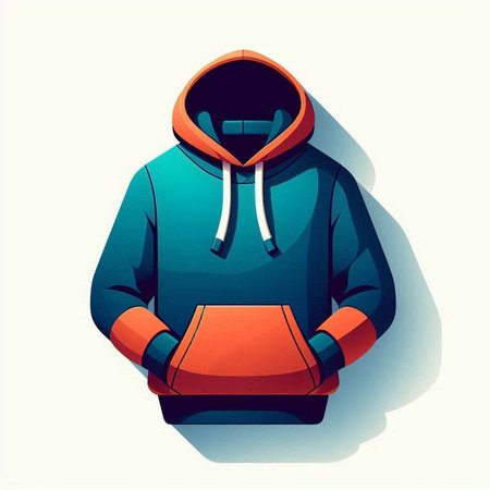 Hoodie with a hood. Vector illustration in cartoon style.