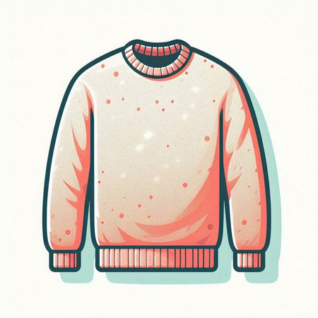 Knitted warm sweater on a white background. Vector illustration. Eps 10