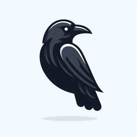 Crow. Vector illustration. Isolated on a white background.