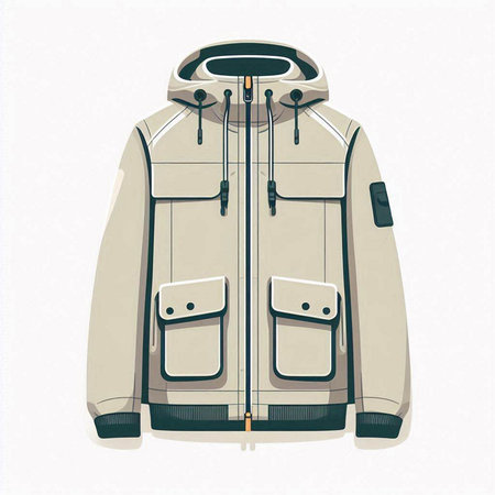 Men's winter jacket isolated on a white background. Vector illustration.