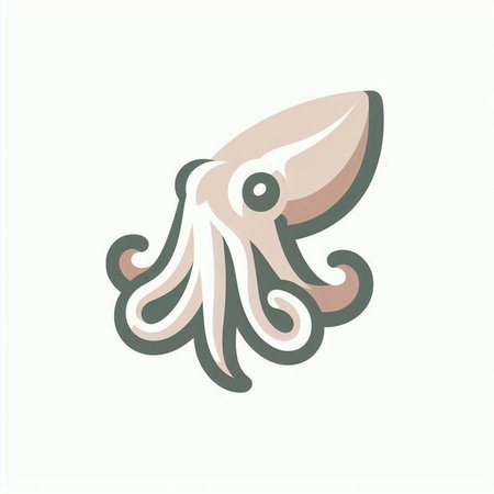 Squid icon on white background. Vector illustration. Eps 10.