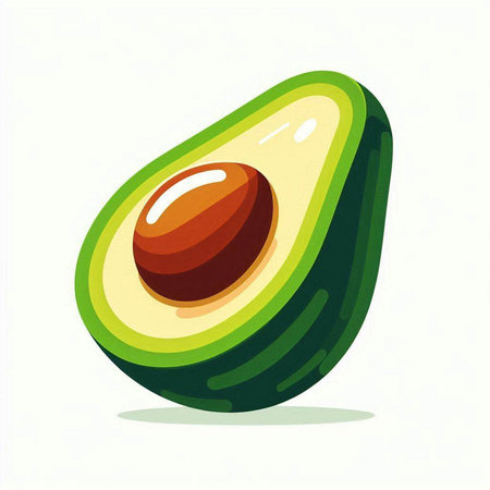 Avocado isolated on white background. Vector illustration. Eps 10.