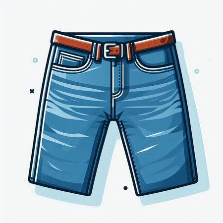 Vector illustration of blue jeans. Isolated on a white background.のイラスト素材