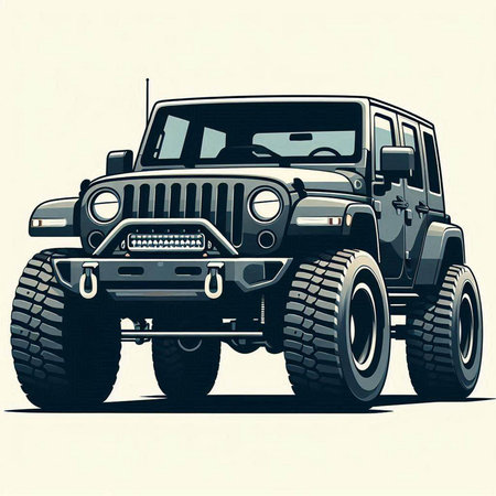 Vector illustration of an off-road vehicle. All-road vehicle.