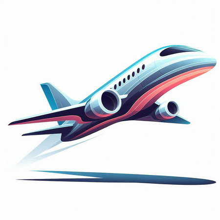 Airplane vector illustration on white background. Airplane vector icon.