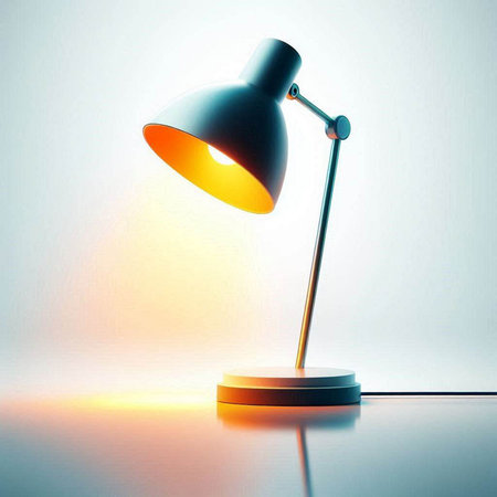 Lamp on a white background. 3D illustration. Vintage style.