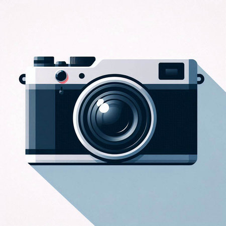 Retro camera on a white background. Vector illustration. Eps 10