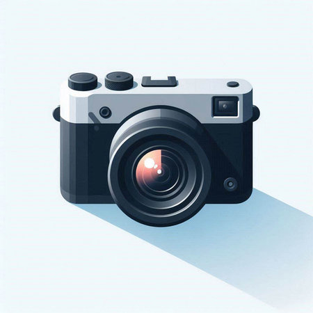 Retro camera vector illustration. Isolated on a white background.のイラスト素材