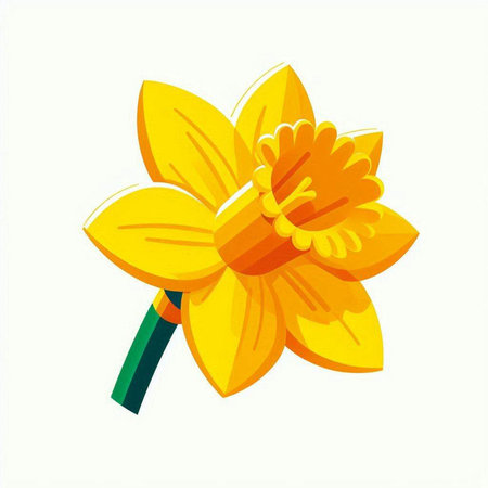 Daffodil flower isolated on white background. Vector illustration.のイラスト素材
