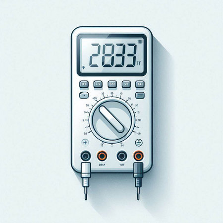 Digital multimeter on a white background. Vector illustration. Eps 10.