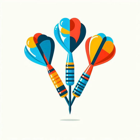 Darts, vector illustration on a white background. Flat style.
