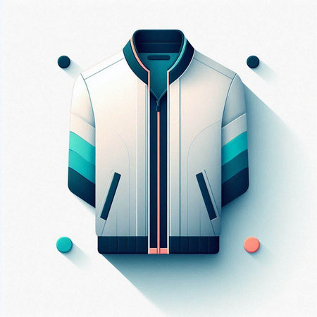 Men's sports jacket on a white background. 3d illustration.