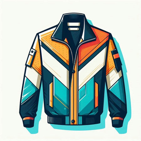 Vector illustration of a jacket in retro style. Isolated on white background.