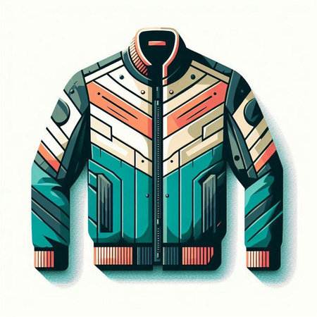 Illustration of a male jacket in retro style. Vector illustration.