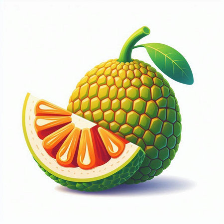 Vector image of a fresh fruit on a white background. Vector illustration.