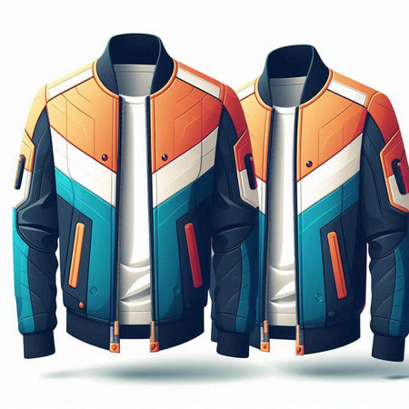 Illustration of a pair of men's jackets on a white background