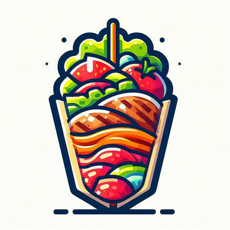 Vector illustration of a fast food restaurant logo. Fast food logo.のイラスト素材