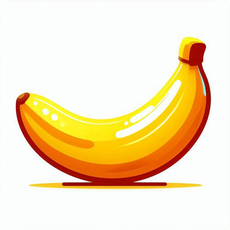 Illustration of a ripe banana on a white background, vector illustrationのイラスト素材