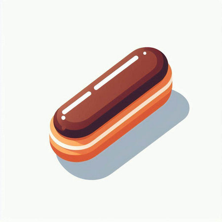 Chocolate macaroon isometric icon. 3d vector illustration