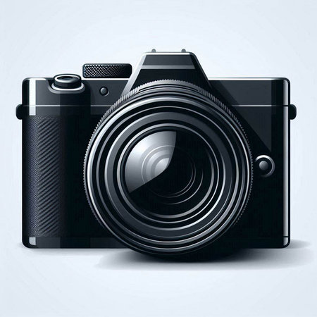 camera on a white background, vector illustration, eps 10.のイラスト素材