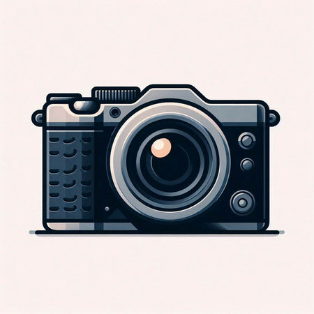 Retro camera on a white background. Vector illustration of a retro camera.
