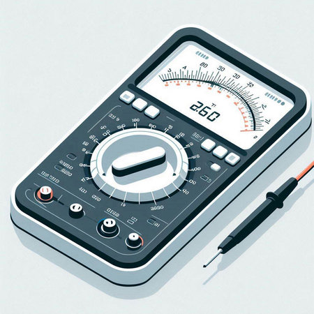 Digital multimeter on a white background, 3d rendering. Computer digital drawing.