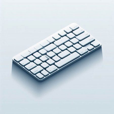 keyboard on the blue background, 3d illustration, eps10のイラスト素材