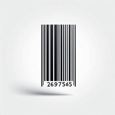 Barcode icon with shadow on white background. Vector illustration.のイラスト素材