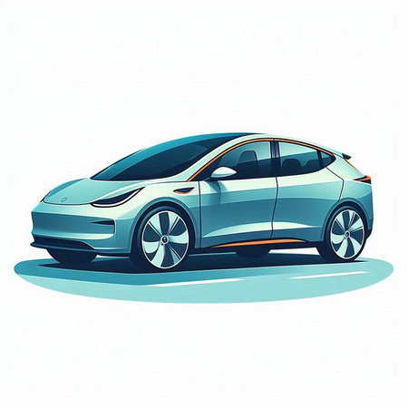 Sketch of a car on a white background. Vector illustration