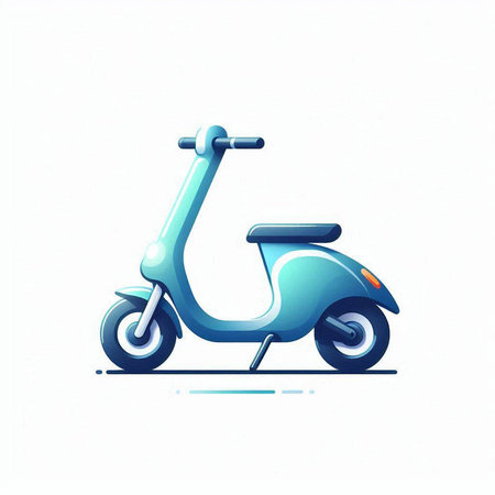 Blue scooter on a white background. Vector illustration. Eps 10のイラスト素材